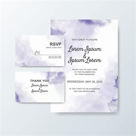 Wedding Invitation With Abstract Watercolor Background 5685694 Vector