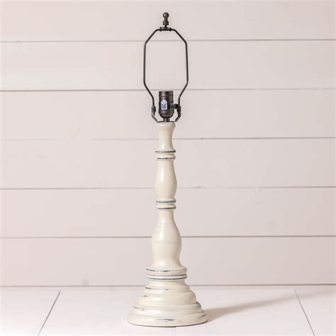 Irvins Tinware Davenport Wood Table Lamp Base In Rustic White