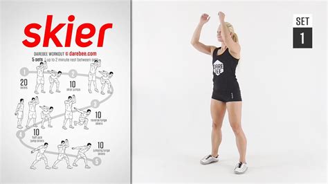 Skier Workout By Darebee Full Cardio 15 Minutes Youtube