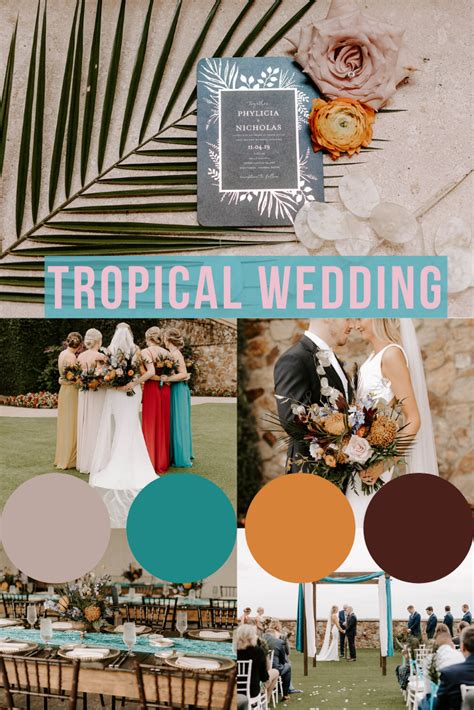 Tropical Theme Wedding Color Palette Tropical Wedding Theme Tropical