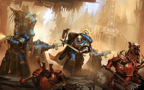 Ultramarines Honour Guard Vs Khorne Berzerkers By Elijah ArhPriest R