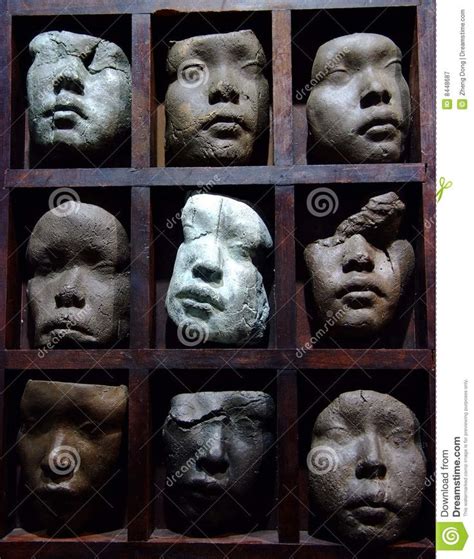 Photo about Abstract clay sculpture of face. Image of aesthetic ...