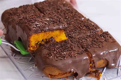 Bolo De Cenoura Recheado Chocolate Amo Gastronomia Brasileira