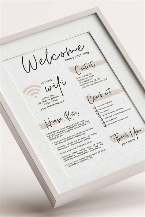 Page Airbnb Welcome Sign Template Welcome Guide Airbnb Airbnb Sign