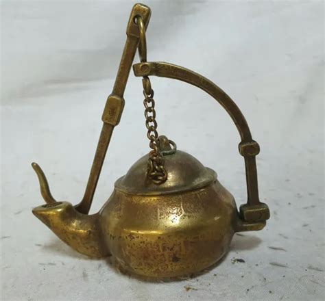 RARE LAMPE À huile en bronze massif style XVIIIe XIXe À Suspendre