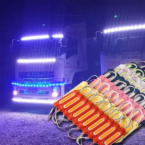 10pcs 24v Led Module Truck Side Marker Indicator Light Cob 6led Super Bright For Bus Lorry