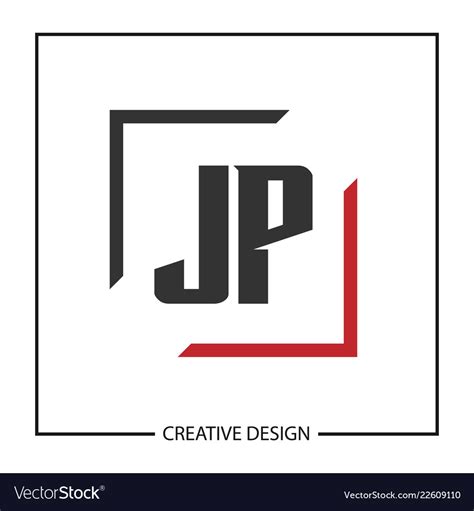 Initial Jp Letter Logo Template Design Royalty Free Vector