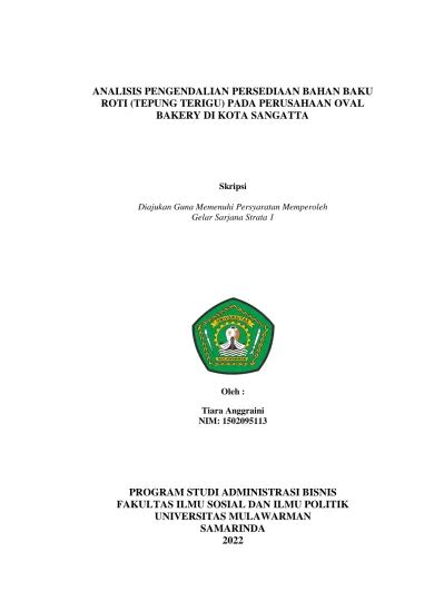 Analisis Pengendalian Persediaan Bahan Baku Roti Tepung Terigu Pada