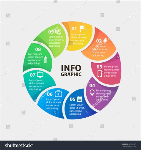 Vector Circle Infographics Template Diagram Graph Stock Vector Royalty Free 243191605