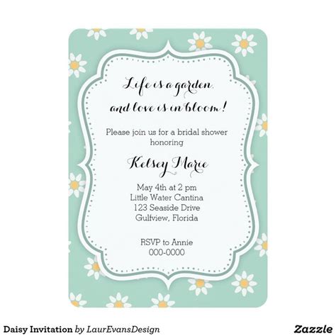 Daisy Invitation Bridal Shower Invitations Diy Daisy Invitations