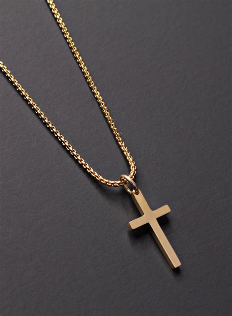 Cross Necklace for Men Men's Gold Cross Necklace - Etsy