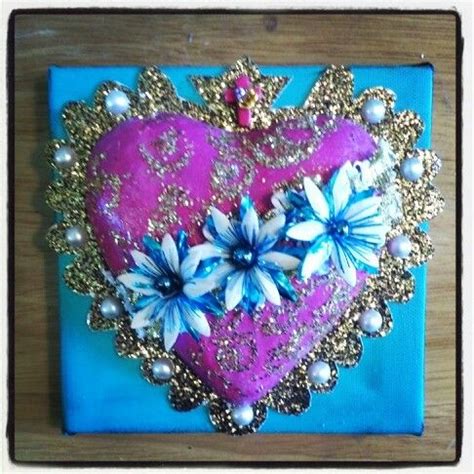 Paper Mache Sacred Heart By Sacred Yoli Designs