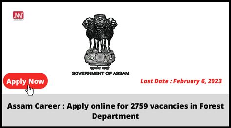 Assam Career : Apply online for 2759 vacancies in Forest Department