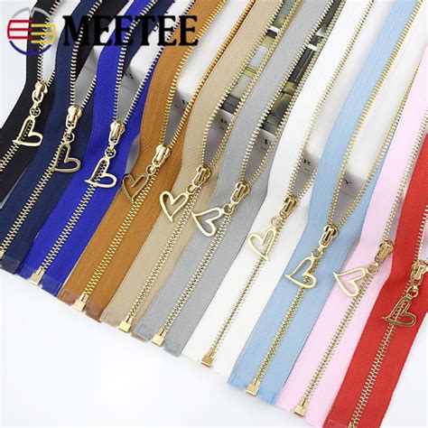 2 5pcs Meetee 15 70cm 3 Metal Zipper Tape Open End Gold Teeth Zip