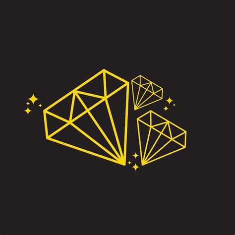 L Nea Diamante Amarillo Resplandor Brillo Dise O De Logotipo Vector