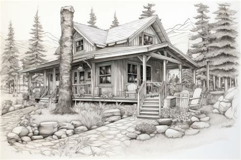 Premium Ai Image Cozy Cabin Retreats Generative Ai