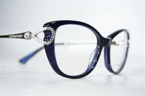 Unworn Swarovski Gote Blue And Silver Eyeglass Frames With Crystal Decorations Ebay Ripvanw