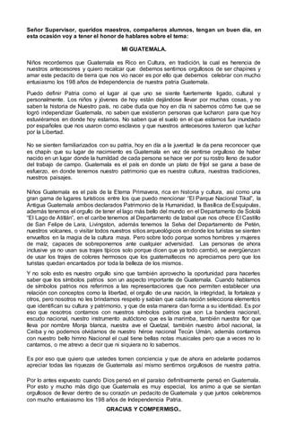 Tema De Oratoria Creado Mi Guatemala Pdf