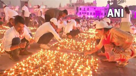 Deepotsav In Ayodhya Begins In Pm Modis Presence On Diwali Eve 18 Lakh Diyas Light Up Ram