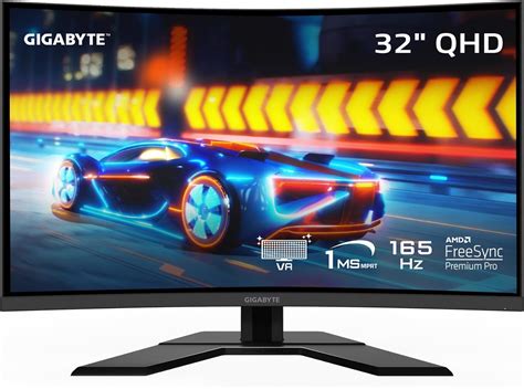 GIGABYTE G32QC A 32 165Hz 1440P Curved Gaming Monitor 2560 X 1440 VA