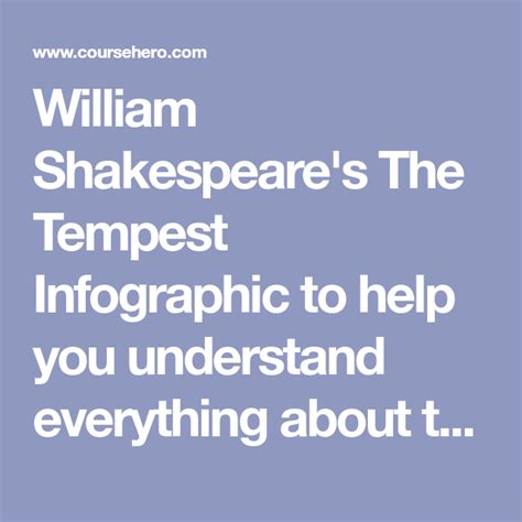 The Tempest Infographic Course Hero Tempest Infographic William