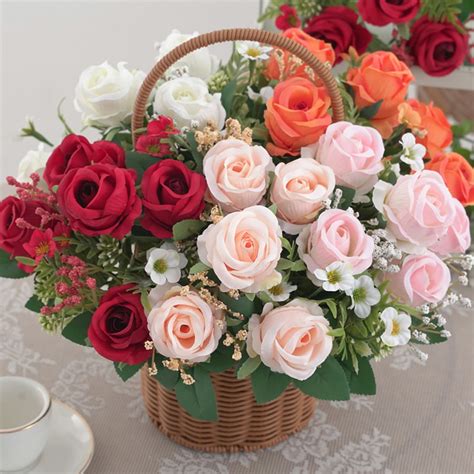 Sunjoy Tech Simulation Fake Flower Bouquet Venus Rose Lifelike