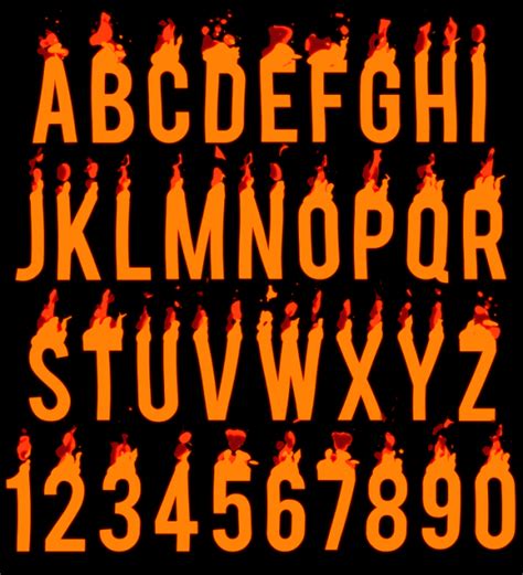 Fire Flames Letters Fonts