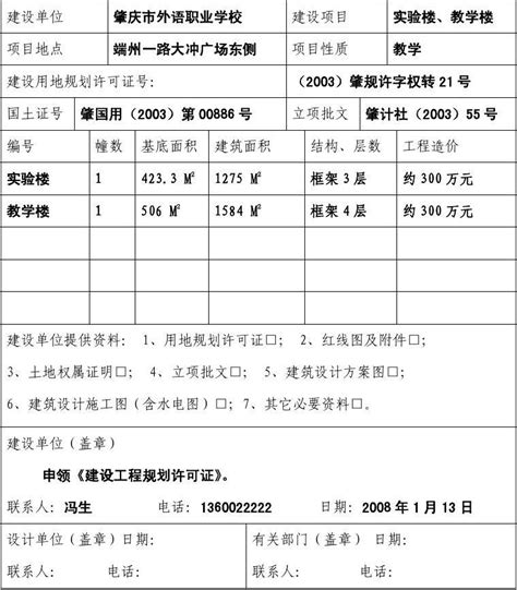 建设工程规划许可证申请表 示范文本word文档在线阅读与下载无忧文档