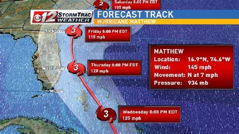 Hurricane Matthew Strengthens Florida At High Risk Of Impact Wpec