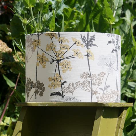 Cow Parsley Hedgerow Lampshade Grey Yellow Hawthorn Shades