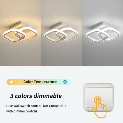 Plafoniera Led Dimmerabile W Anello Quadrato Lampada A Soffitto