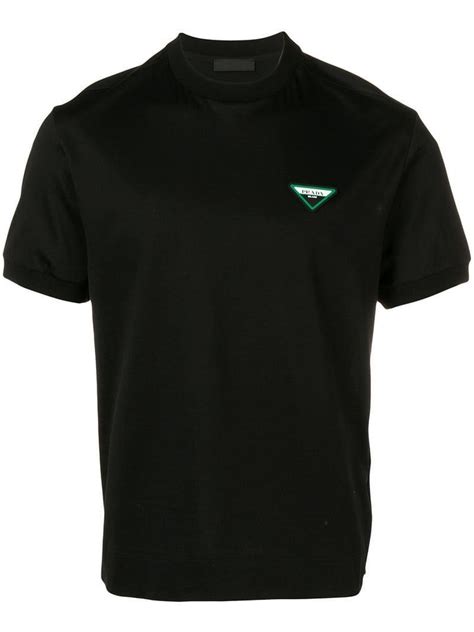 Prada Cotton Logo T Shirt In Black For Men Lyst