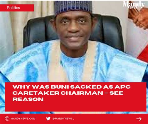 Why Was Buni Sacked As Apc Caretaker Chairman — See Reason