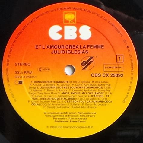 Julio Iglesias Et L Amour Crea La Femme Lp Oldshop Halsteren