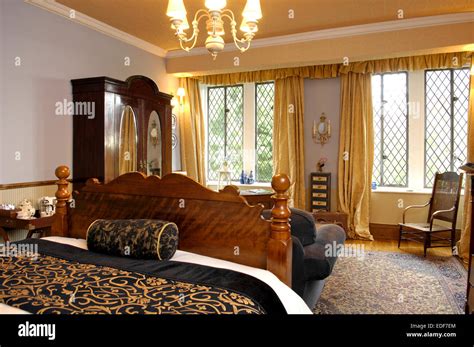 Bedroom in Augill Castle, Cumbria Stock Photo - Alamy