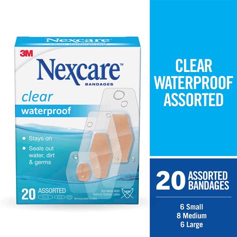 Nexcare Waterproof Clear Bandages Assorted Sizes Count Brickseek