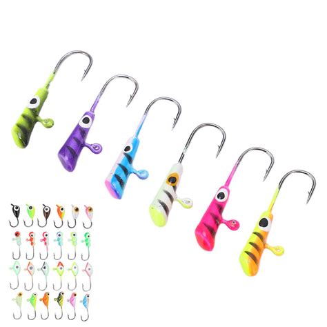 Kj P Pcs Ice Fishing Jigs Fishing Lures Mini Jig Head Baits Carbon