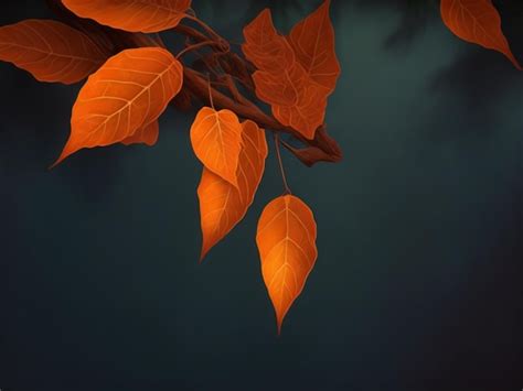 Premium AI Image | Photo a Orange and Green leaf pattern