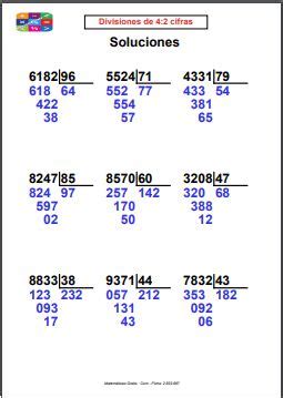 Fichas De Divisiones Resueltas Matem Ticas Gratis Apuntes De Clase