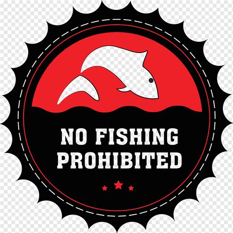 No Fishing Stamp Template Serrated Circle Shape Dynamic Jumping Fish