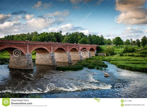 Old Bridge With Arches Over The River Stock Photo Image Of Stone