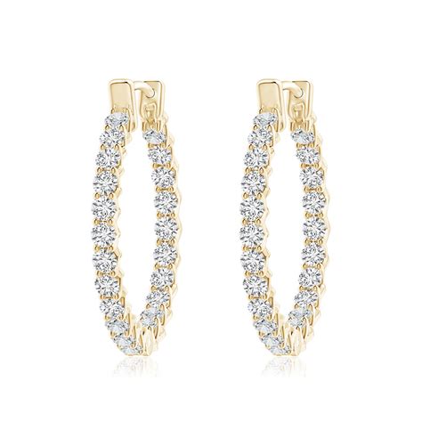 Diamond Inside Out Eternity Hoop Earrings Angara