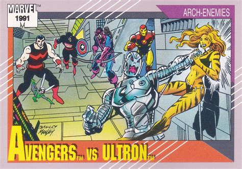 Marvel Universe Impel Card Arch Enemies Avengers Vs Ultron