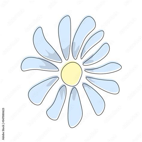 vector drawing of chamomile flower, floral element, hand-drawn ...