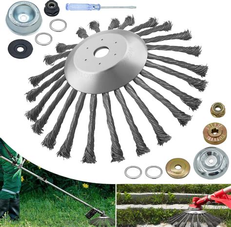 Nejeszoe 10 Inch Steel Wire Rotary Weed Brush Cutter Trimmer Head For Weed Cutter