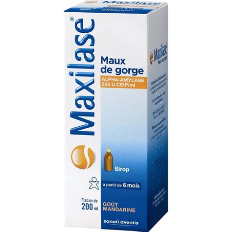 MAXILASE Maux de gorge sirop 200ml Médicaments Pharmarket