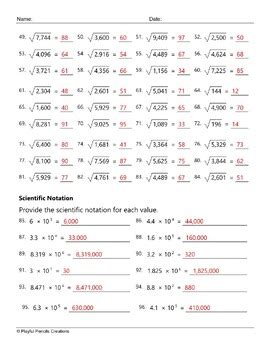 Exponents And Scientific Notation Unit Square Roots Math No Prep Activity