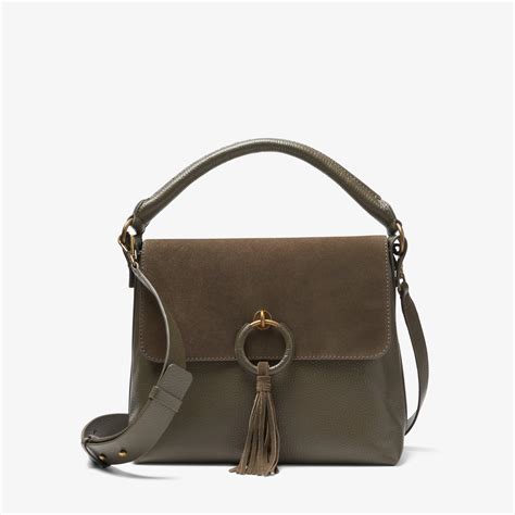 Womens Casual Mid Olive Combination Shoulder Bag | Clarks UK