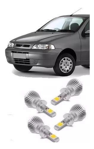 Kit Completo Farol Led Cob Fiat Palio G Alto Baixo Milha