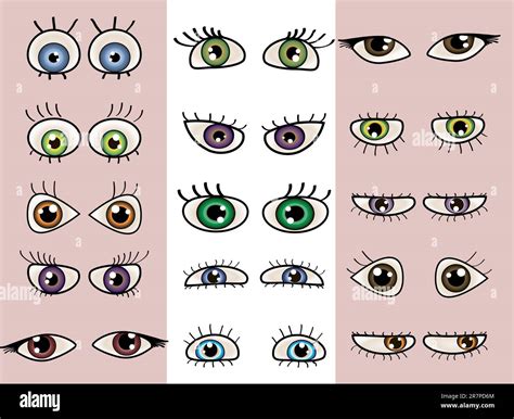 A Set Of Beautiful Eyes Vector Illustration Stock Vector Image And Art Alamy